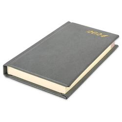 FIS Bonded Leather Pocket Diary 2024 (English) Hard Cover Grey - FSDI10EB24GY