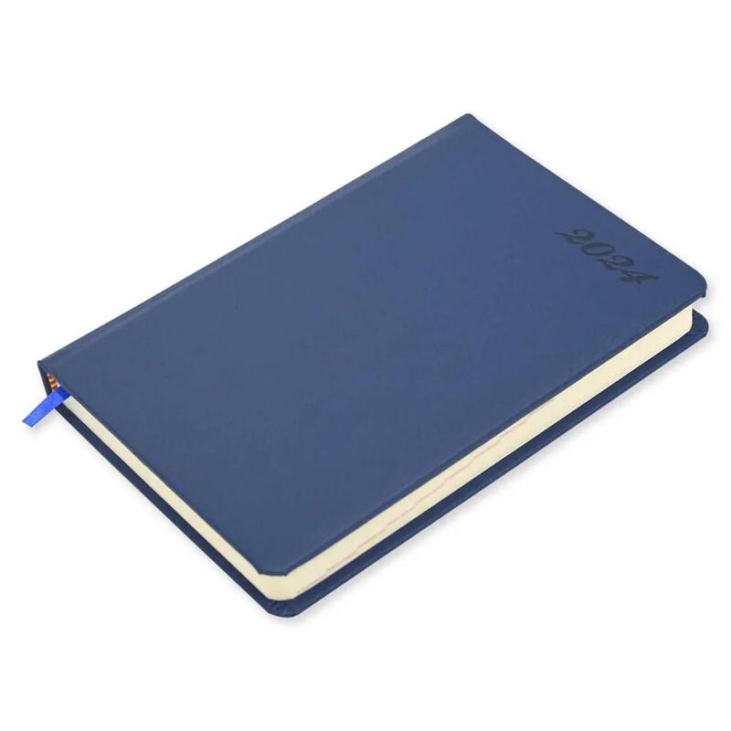 FIS 2024 International Diary A5 7-Languages Italian PU 1-Side Padded Blue - FSDI136-7P24BL