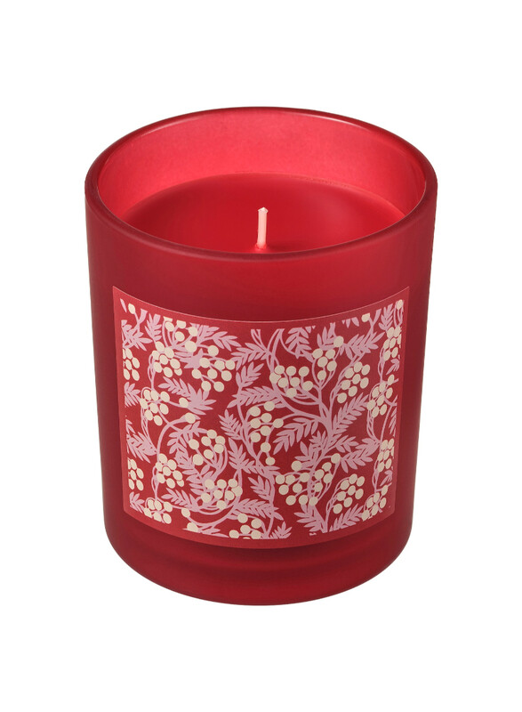 

VINTERFINT Scented candle in glass, Cinnamon & sugar red, 45 hr