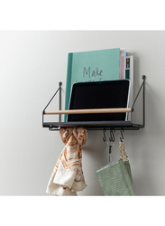 Wall organiser w hooks, 42x12x26 cm