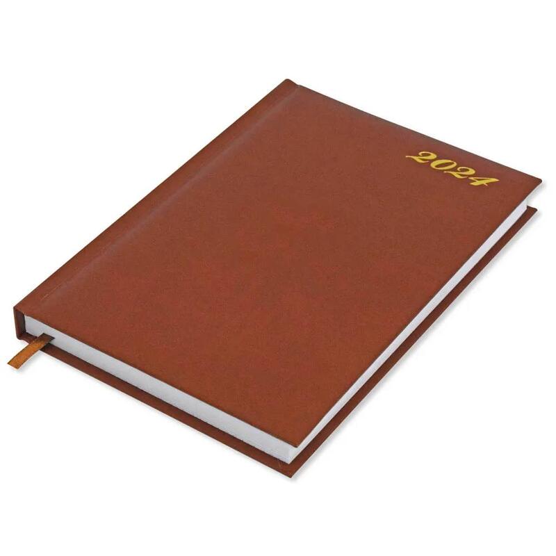 

Generic Fis 2024 A5 Diary,Vinyl, English 1 Side Padded Brown -FSDI18E24BR