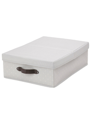 Box with lid, grey/patterned, 35x50x15 cm