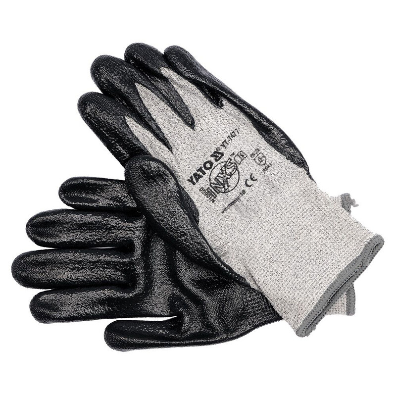 

YATO Working Gloves Cut Resistant PE/Nitrylit 10" 1pair on Header Card YT-7477