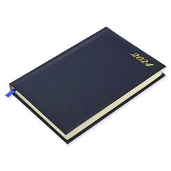 FIS A5 Bonded Leather Russian Diary 2024 (Russian/English) Blue - FSDIRUB0124BL