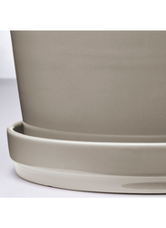 Plant pot with saucer, in/outdoor/grey/beige, 19 cm