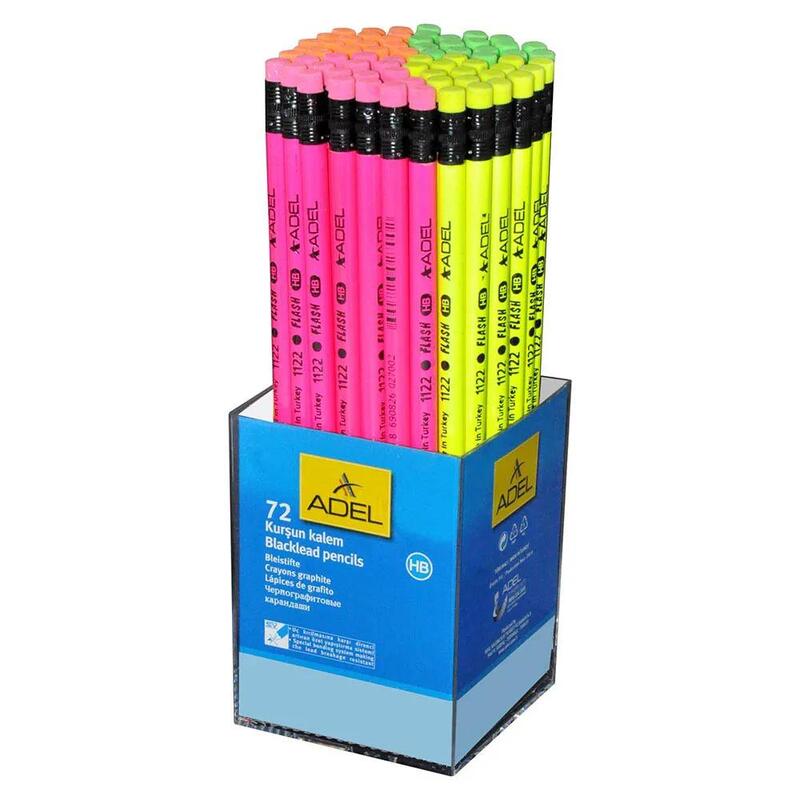 Adel Blacklead Pencils Flash with Eraser Tip, Pack of 72 Pcs - ALPE-122000