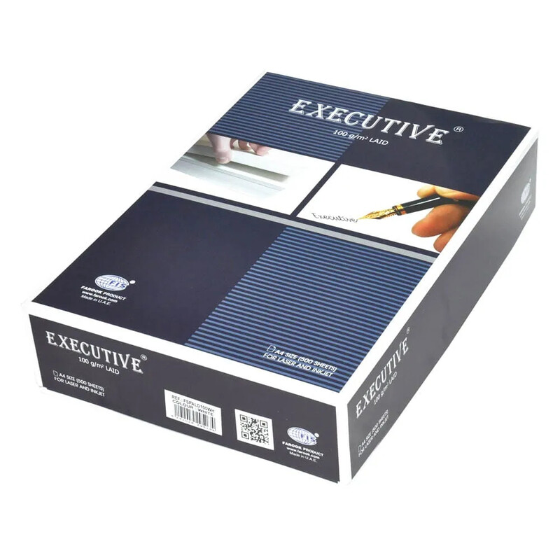 

Generic FIS Executive Laid Bond Paper, 500 Sheets, 100 gsm, White Color, A4 Size - FSPALD100WH