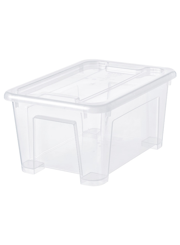 Box with lid, transparent, 28x20x14 cm/5 l