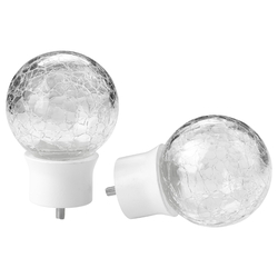 Finials 1 Pair You Can Easily Change The Expression Of The Curtain Rod White/Glass