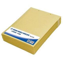 FIS Brown Bubble Envelopes, Peel and Seal, Pack 12 Pieces, 240x340 mm Size - FSAE240340N