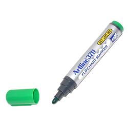 Artline Flip Chart Marker Fine, Pack of 12, 2.0mm, Green - ARMK370GR