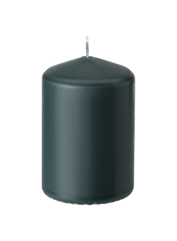 

Lattnad Unscented pillar candle, dark grey-green, 10 cm