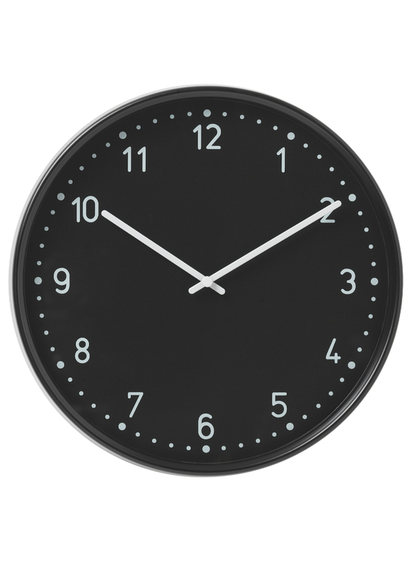 Wall clock, black, 38 cm