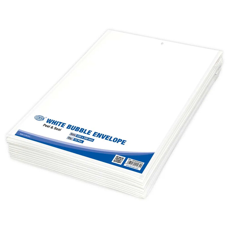 

Generic FIS White Bubble Envelopes, Peel and Seal, Pack 12 Pieces, 220X340 mm Size - FSAEW220340