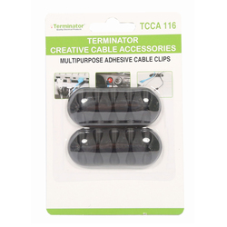 Creative Cable Accessories - Multipurpose Adhesive Cable Clips 2pcs Assorted Colors TCCA 116 Terminator