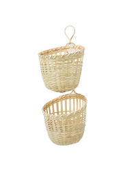 Basket hanging, set of 2, handmade bamboo