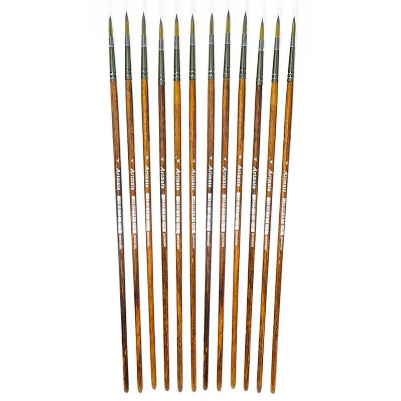 Artmate Artist Brushes Round 4 Size, Set Of 12 Pieces - Jiabsx101r-4