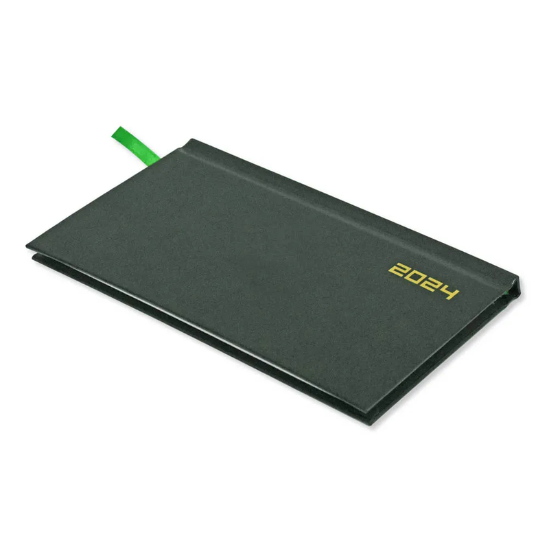 Fis  2024  Slim English Diary Vinyl Hard Cover Green -FSDI51E24GR