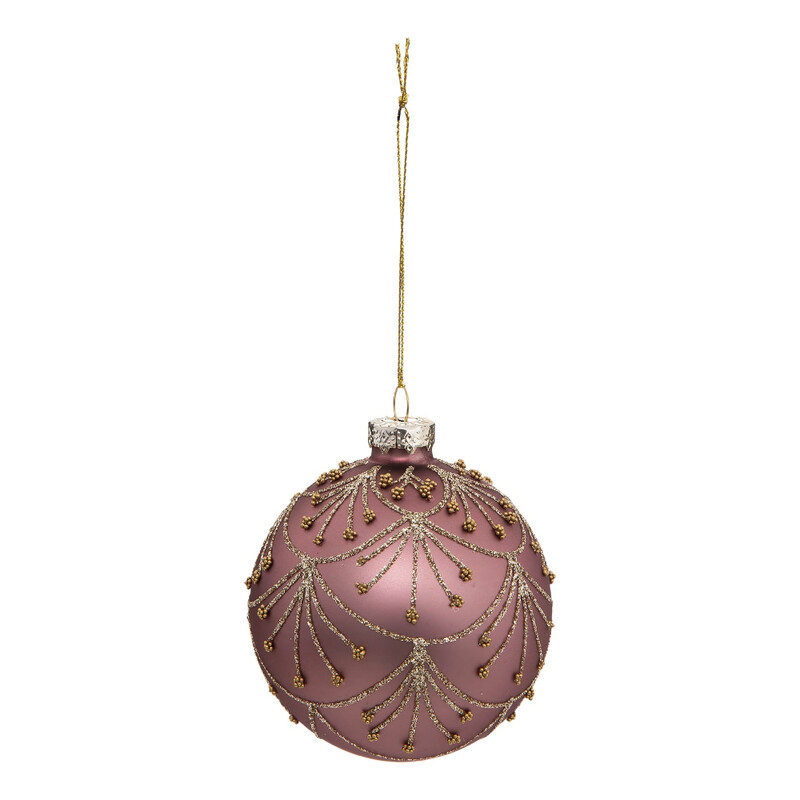 

Generic Christmas Atmosphera New Orleans Glass Ball W/Pink Pearls (8 cm)