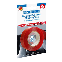 WEICON Mounting Tape (Indoor/Outdoor) 19mm x 3mtrs Transparent 14100319