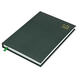 Fis 2024 A5 Diary,Vinyl,  (Arabic/English)  Hard Cover Green -FSDI21AE24GR