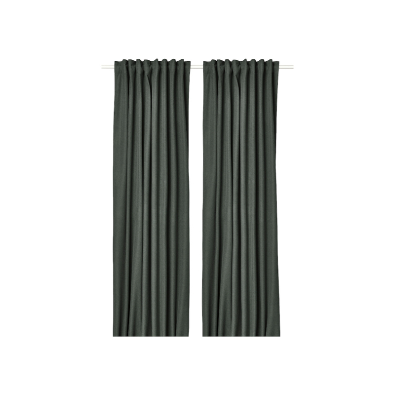 Block-out curtains, 1 pair, Grey 135x300 cm