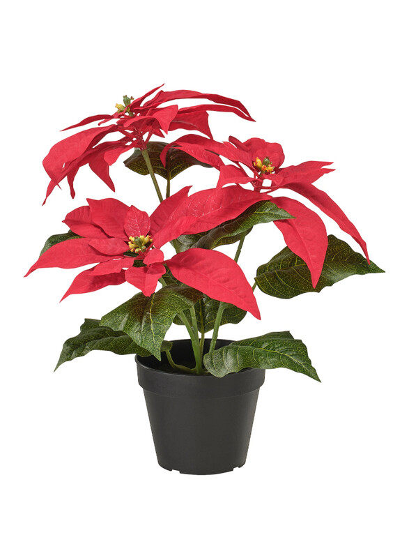 

VINTERFINT Artificial potted plant, in/outdoor Poinsettia/red, 12 cm