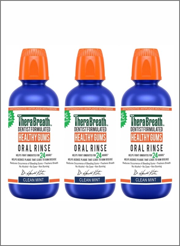 

TheraBreath Fresh Breath Dentist Formulated Oral Rinse Clean Mint, Pack of 3 for Ultimate Fresh Breath