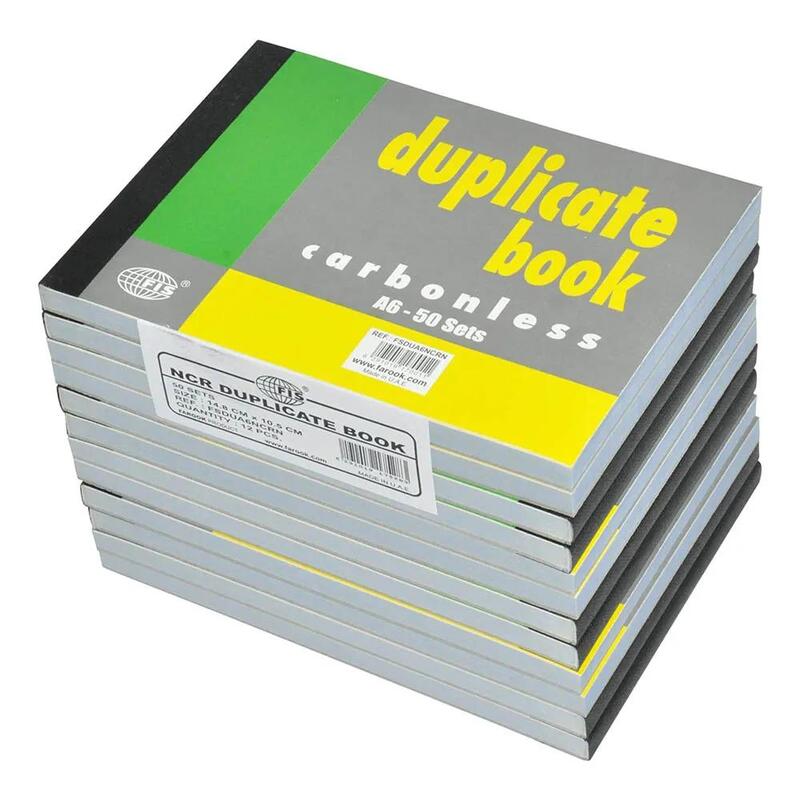 12-Piece FIS Duplicate Books, NCR Paper (50 Sets), A6 Size - FSDUA6NCRN