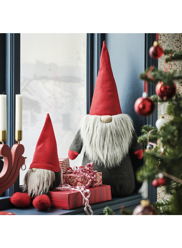 Decoration, Santa Claus grey/red, 71 cm