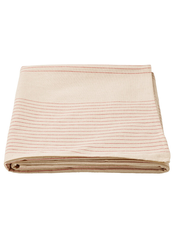 

Vippstarr Tablecloth, stripe pattern red/natural, 150x150 cm