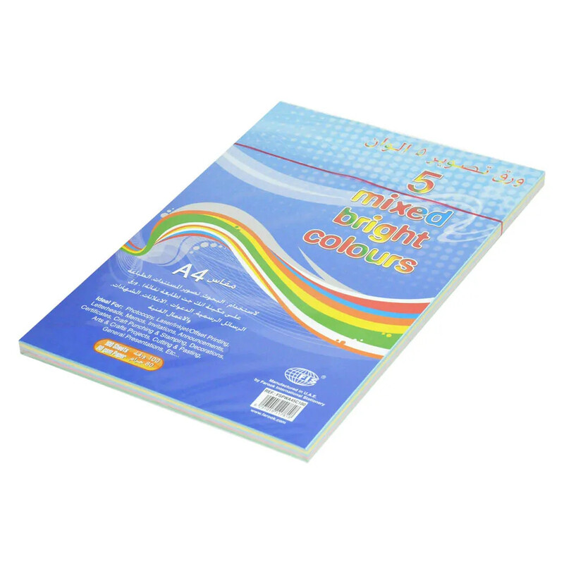 

Generic FIS Pastel Color Photocopy Paper, 100 Sheets, 80 gsm, Assorted Colors, A4 Size - FSPWA45C100