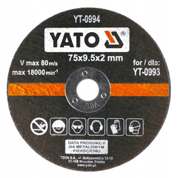 YATO Metal Cutting Disc 5pcs/Set 75x2x9.5mm for YT-0993 YT-0994