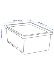 Storage box with lid, black, 35x25x14 cm/9 l