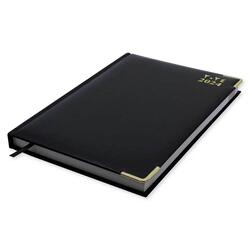 FIS Agenda Diary 2024 (Arabic/English) 1-Side Padded, Gold Corners, Black - FSDI75AEVG24BK