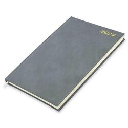 FIS Bonded Leather Diary 2024 (English) Grey, A4 - FSDI40EBI24GY