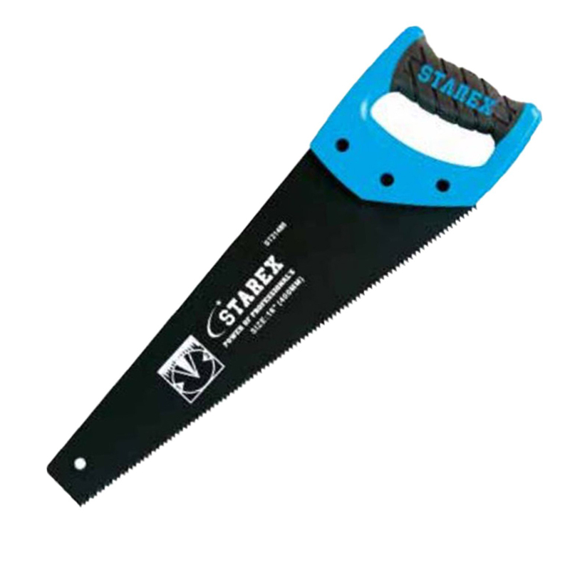 Starex Handsaw 24" Soft Grey/Blue Plastic Hndl Teflon Painted 2-side Grind