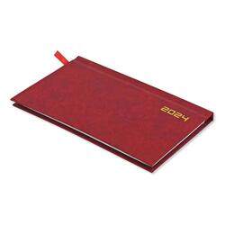 Fis  2024  Slim English Diary Vinyl Hard Cover Maroon -FSDI51E24MR