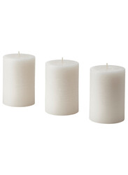 Scented pillar candle, Scandinavian Woods/white, 30 hr