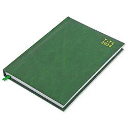 FIS A5 Diary 2024 (Arabic/English) 1 Side Padded Cover, Green - FSDI18AE24GR