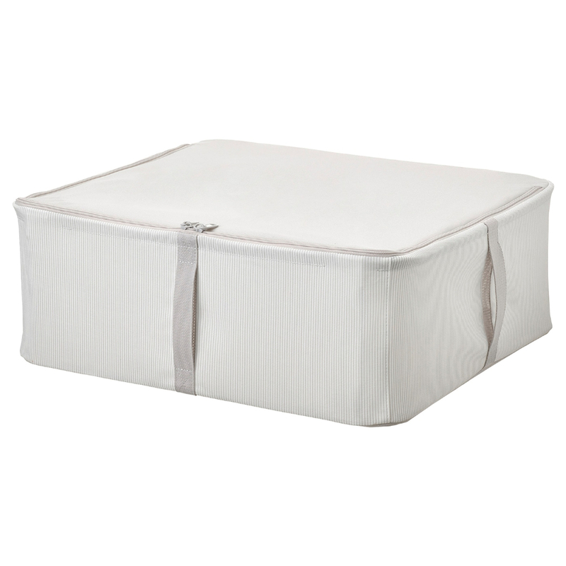 Storage Case Fabric Striped/White/Grey 44X51X19cm