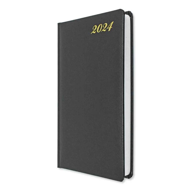 FIS Diary 2024 English (Round Corners) Black, A5 - FSDI23E24BK