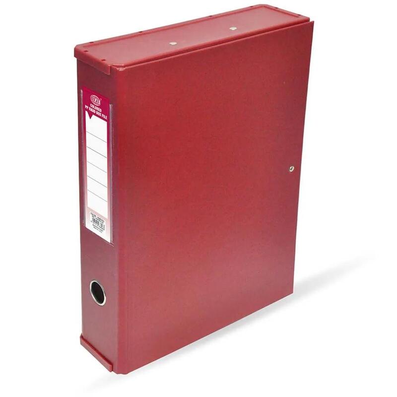 FIS Colored PP Rigid Box File with Maroon Colored Plastic Sides, 210 x 330 mm - FSBFRPLMR