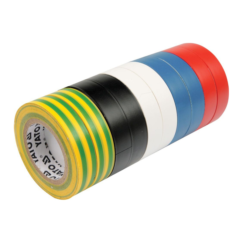 YATO Insulation Tape 10pcs/set 19mmx10M Assorted colors YT-8173