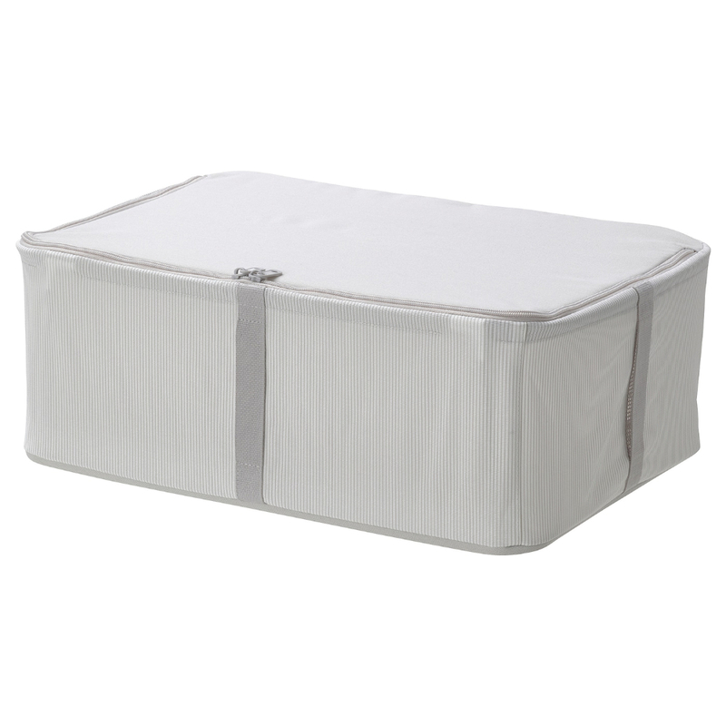 Storage Case Fabric Striped/White/Grey 34X51X19cm