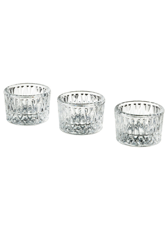

Smallspirea Tealight holder, clear glass/patterned, 4 cm