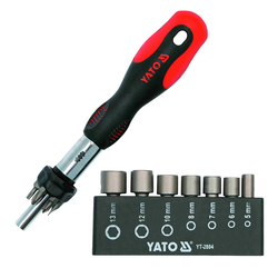 YATO Ratchet Screwdriver 14Pcs Double Blister YT-2804