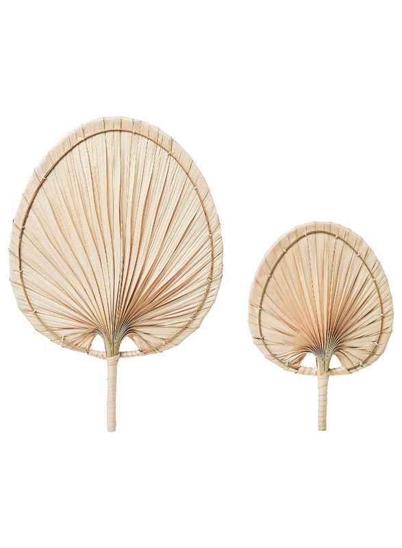 Wall decoration, set of 2, palm leaf handmade