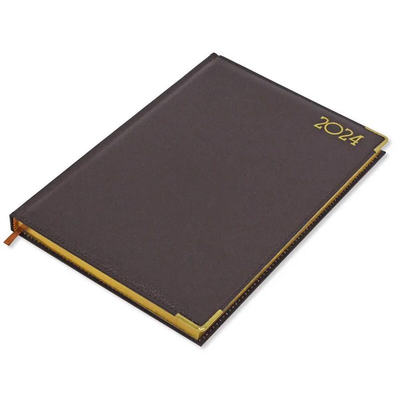 FIS A4 Golden Diary 2024 (English) Chocolate - FSDI44EG24CH