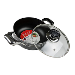 Kawashi Finest Quality Non-Stick Dutch Oven With Glass Lid 20Cm